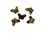 Tiger Eye mini butterfly gemstone pendant with hole for crystal jewelry, showcasing warm brown and gold tones.