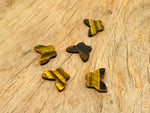 Tiger Eye mini butterfly gemstone pendant with hole for jewelry, featuring warm brown and gold tones, by GemstoneGO.