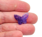 Amethyst mini butterfly gemstone pendant with hole crystal jewelry from GemstoneGO, showcasing a purple amethyst butterfly charm.