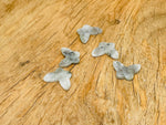 Labradorite mini butterfly gemstone pendant with hole crystal jewelry, showcasing iridescent labradorite stone and delicate butterfly shape.