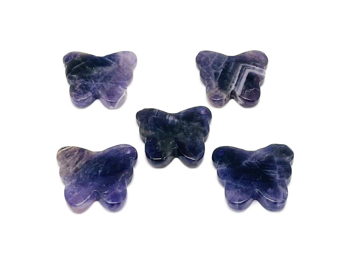 Amethyst butterfly gemstone pendant from GemstoneGO, featuring a hole crystal design with purple amethyst and butterfly shape.