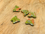Unakite butterfly gemstone pendant with hole crystal jewelry, showcasing a vibrant green and pink Unakite stone pendant.