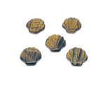 Tiger Eye sea shell carving gemstone, 30mm, with intricate natural patterns, from GemstoneGO.