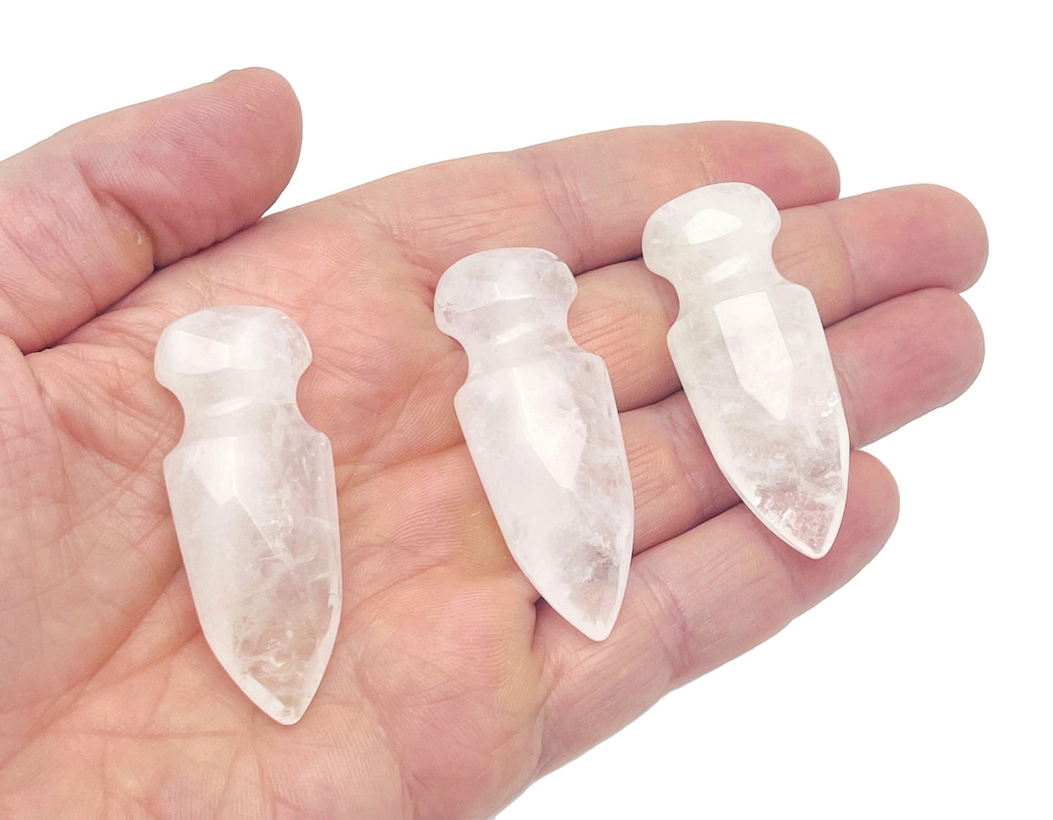 Clear Quartz Sword Dagger Carved Gemstone - 50mm - SW1005