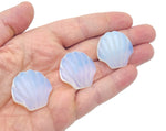 Colorful 30mm gemstone shell carving from GemstoneGO, ideal for jewelry making, featuring a natural sea shell design.