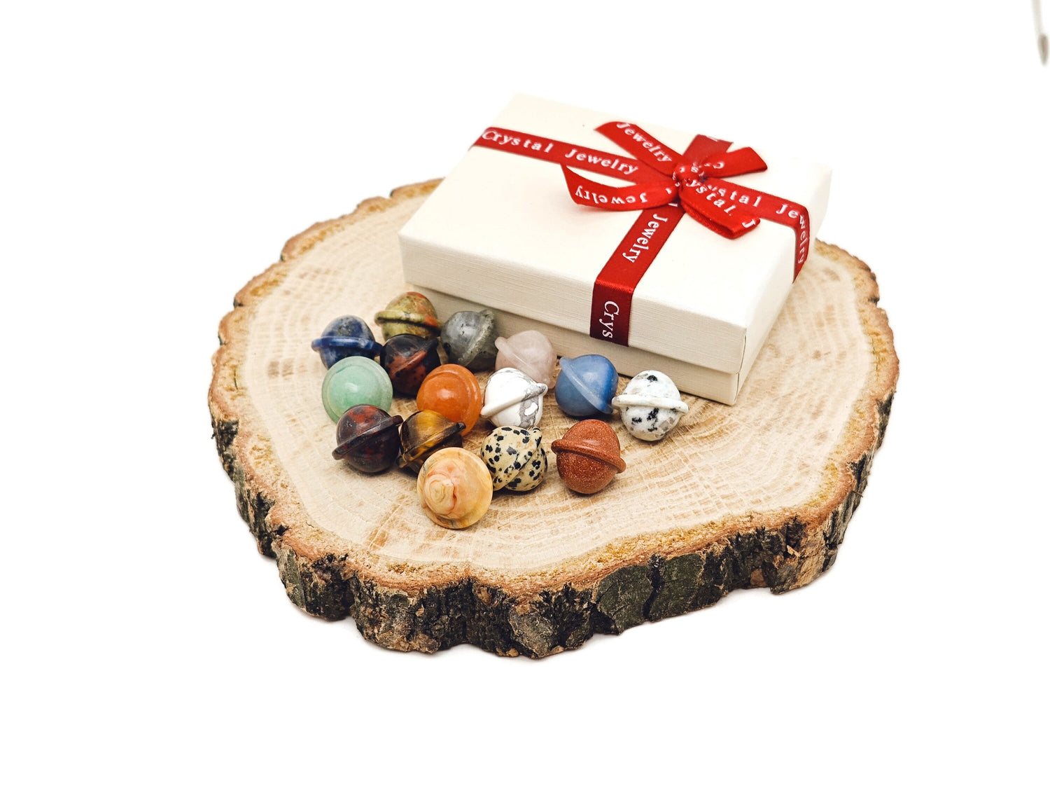 Coffret Mystère Cristal - Sculpture de Saturne - 10 Pierres Précieuses Aléatoires - Lithothérapie - Cadeau Cristal Idéal - Cristaux Énergétiques - KIT7