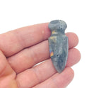 Labradorite sword-shaped carved gemstone dagger pendant, 50mm, featuring iridescent blue and green flashes, from GemstoneGO.