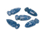 Carved Sodalite sword dagger gemstone pendant, 50mm, with detailed blue and white natural gemstone patterns, from GemstoneGO.