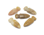 Yellow jade sword dagger carved gemstone, 50mm, with intricate details, showcasing a vibrant yellow color and craftsmanship.