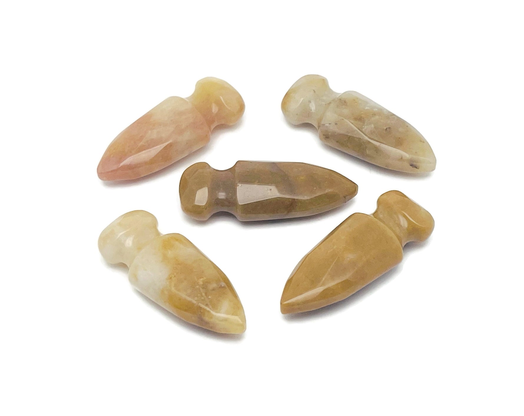 Yellow jade sword dagger carved gemstone, 50mm, with intricate details, showcasing a vibrant yellow color and craftsmanship.