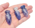 Carved gemstone sword dagger with crystal energy, mineral specimen, 50mm size, colorful mixed gemstones from GemstoneGO.