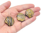 Colorful 30mm gemstone shell carving from GemstoneGO, ideal for jewelry making, featuring vibrant mixed sea shell designs.