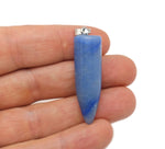 Polished blue aventurine bullet gemstone pendant with carved detail, featuring a natural, smooth, and vibrant gemstone design.