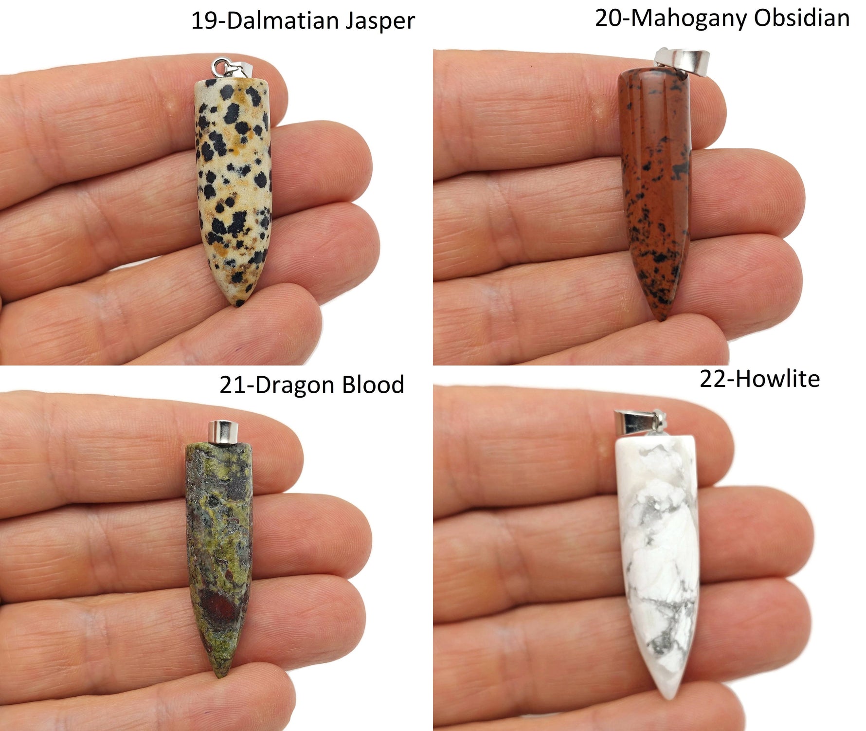 Polished bullet-shaped gemstone pendant with carved details, used for crystal healing and mineral collection by GemstoneGO.
