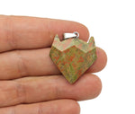 Unakite wolf head gemstone pendant from GemstoneGO, featuring detailed crystal jewelry craftsmanship on a silver chain.