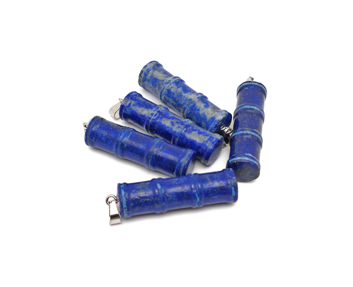 Pendentifs en lapis-lazuli en forme de bambou - Collier de protection en cristal - Bijoux en cristal de bambou - Pierres de guérison - Cadeau pour elle - NC1492