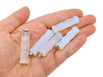 Opalite bamboo-shaped crystal pendant by GemstoneGO featuring a protective crystal design on a silver chain.