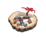 Set of 10 random gemstone crystals from GemstoneGO's Crystal Mystery Box Gift Heart Carving kit, including various colorful mineral specimens.