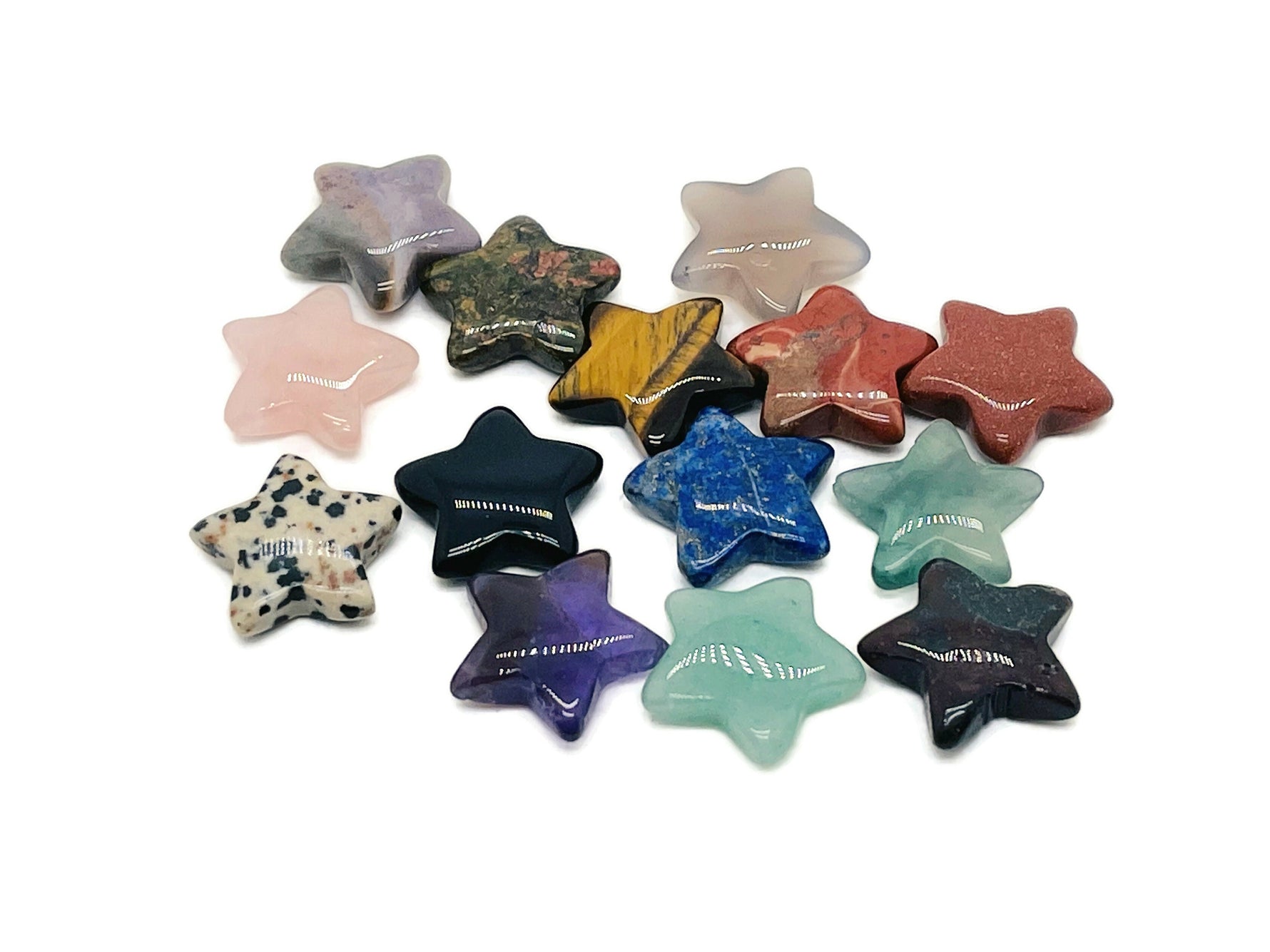 10-piece crystal mystery gift box by GemstoneGO featuring assorted healing crystals in a crystal kit for wellness and decoration.