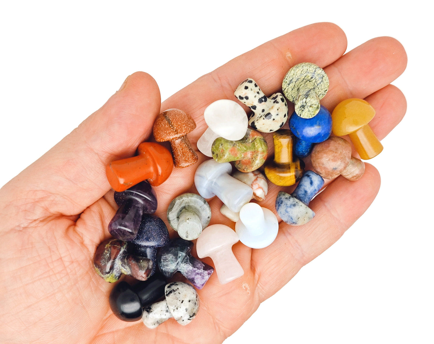 Coffret Mystère de Cristal en Forme de Champignon - 10 Pierres Précieuses Aléatoires - Lithothérapie - Cadeau Cristal Idéal - Cristaux Énergétiques - KIT15