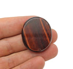 Red tiger eye flat gemstone slab, 35x30mm crystal with rich red and brown hues, from GemstoneGO.