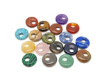 Colorful gemstone crystal donut pendant with 18mm Pi Stone design, from GemstoneGO, featuring healing rocks in a mixed collection.
