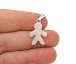 Clear quartz gingerbread cookie-shaped crystal pendant from GemstoneGO, showcasing a detailed mineral specimen with transparent quartz.