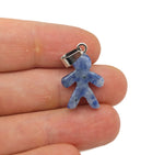 Sodalite gingerbread man crystal pendant featuring mineral specimens with blue and white mineral patterns, handcrafted by GemstoneGO.