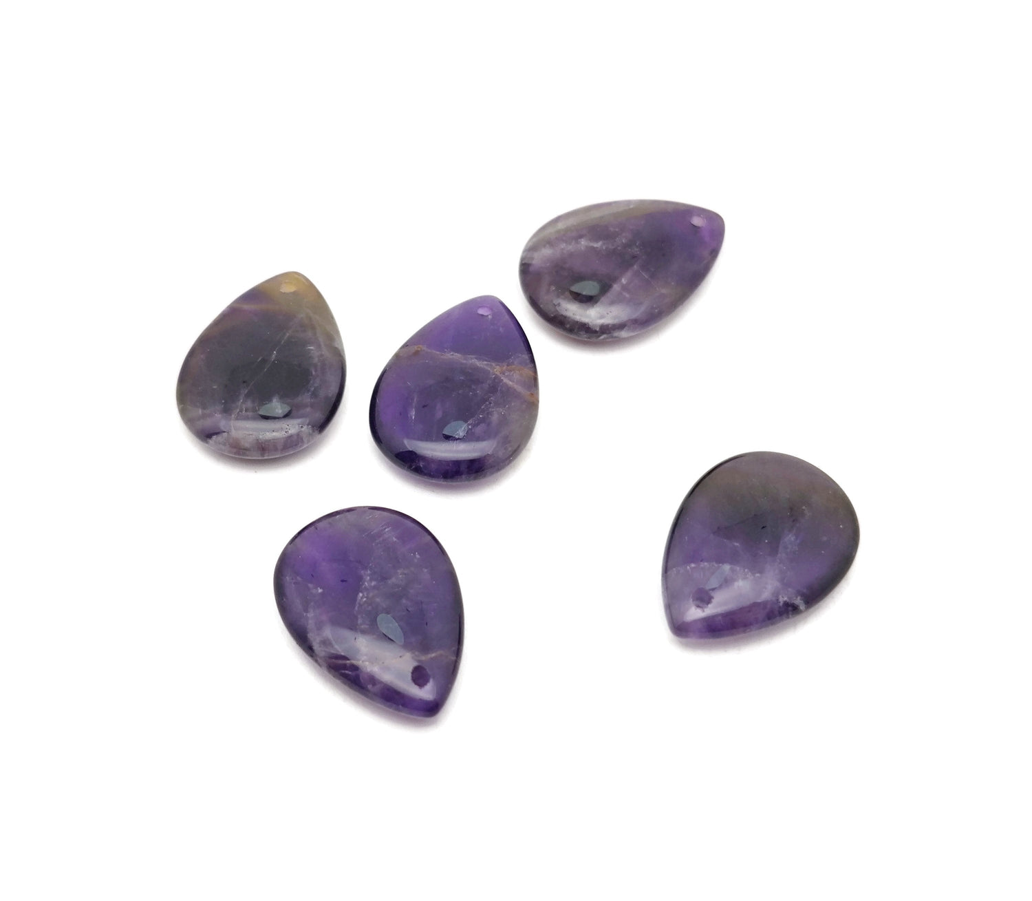 Dainty amethyst drop crystal pendant for DIY jewelry making, featuring a purple gemstone and silver-tone clasp from GemstoneGO.