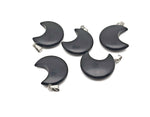 Obsidian Moon gemstone pendant featuring a crescent moon design from GemstoneGO, showcasing a polished black obsidian stone.