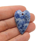 Blue spot jasper heart-shaped pendant with a love crystal gemstone, showcasing the healing gemstone's vibrant blue and natural patterns.