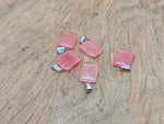 Cherry quartz rectangle crystal pendant from GemstoneGO, showcasing a vibrant red gemstone with a polished rectangular shape for jewelry.