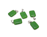 Green agate rectangle pendant from GemstoneGO featuring a polished gemstone crystal for jewelry making or adornment.