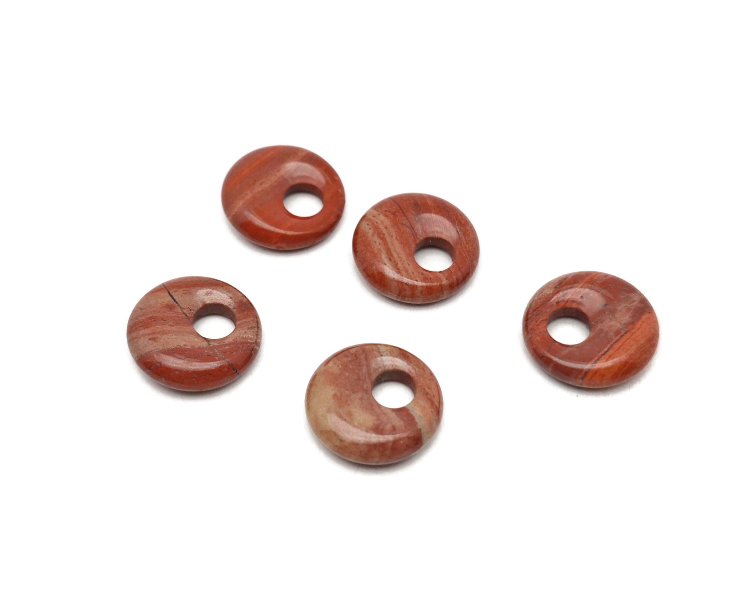 Donut de Cristal de Jaspe Rojo - Piedra Pi - 18mm - DO1023