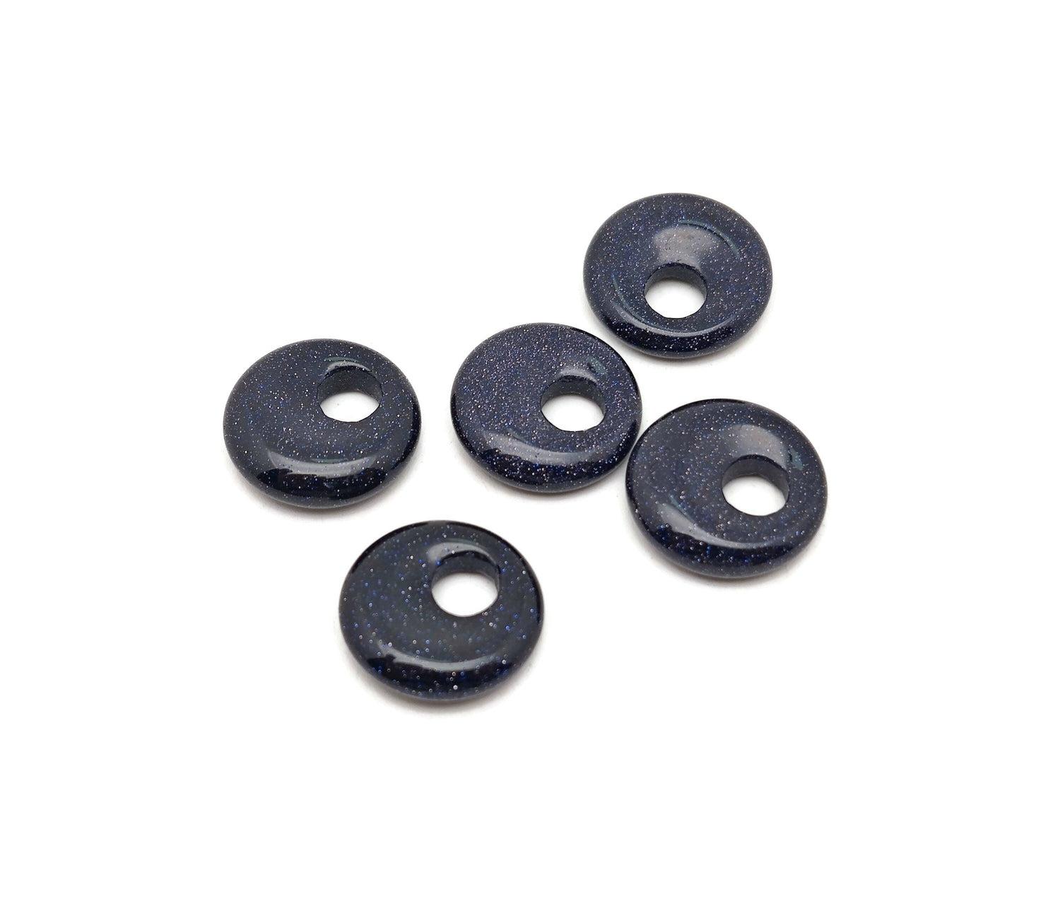 Donut de Cristal de Goldstone Azul - Piedra Pi - 18mm - DO1026