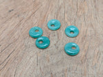 Aventurine crystal donut pendant from GemstoneGO, 18mm Pi Stone with smooth green gemstone surface on a white background.