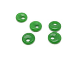 Green Jade crystal donut pendant, 18mm Pi stone by GemstoneGO, showcasing a smooth, polished green jade gemstone with a circular shape.