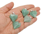 Aventurine gemstone wolf head pendant necklace by GemstoneGO, featuring a detailed wolf design carved from green aventurine crystal.