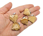 Picture Jasper wolf head gemstone pendant from GemstoneGO featuring detailed wolf design and rich earthy tones in a crystal jewelry piece.