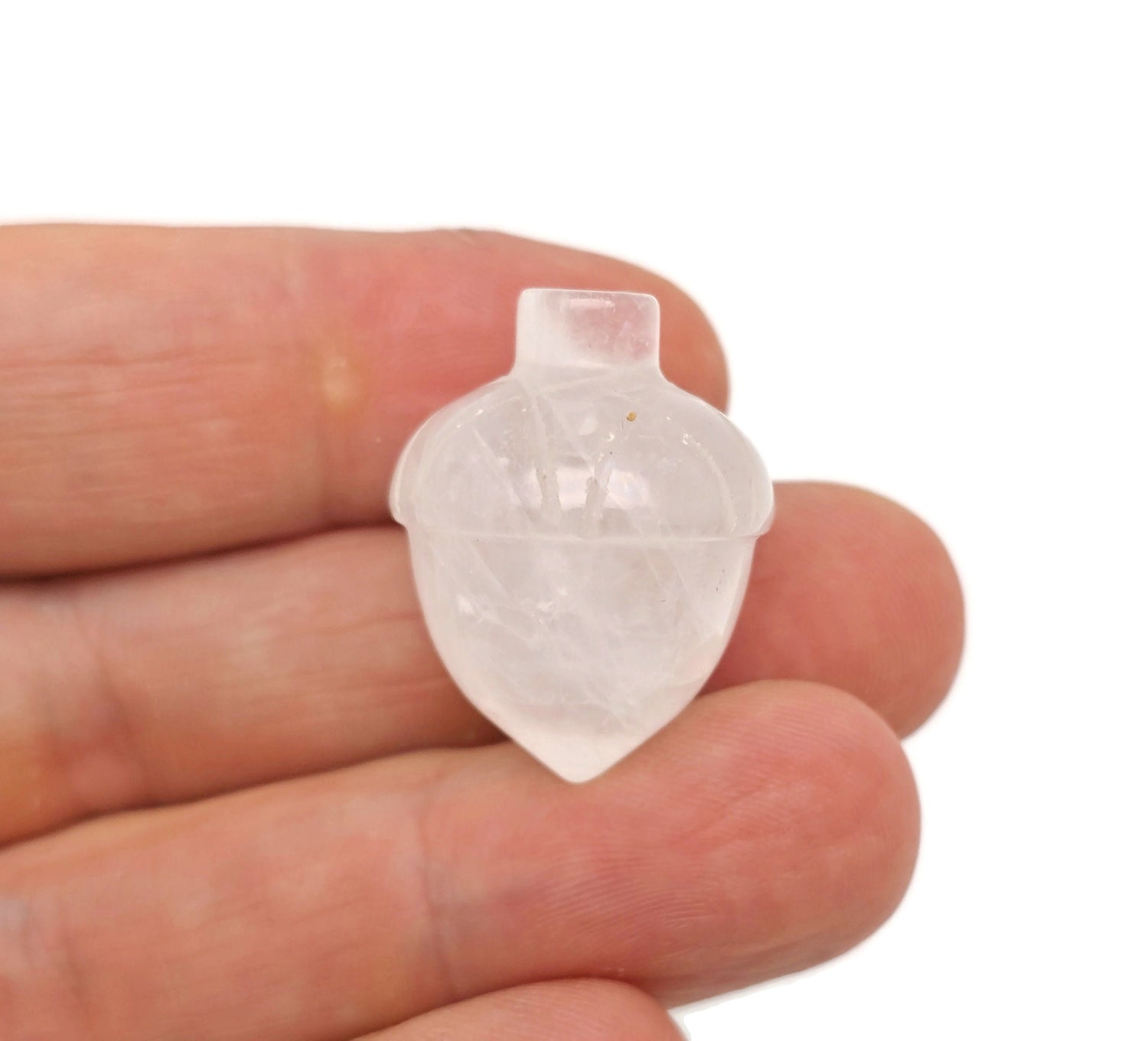 Clear Quartz Crystal Acorn Carved Gemstone - Home Crystal Decoration - 26mm - AC1006