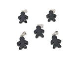 Obsidian gingerbread cookies men crystal pendant from GemstoneGO featuring detailed mineral specimen design.