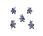Sodalite gingerbread cookie-shaped crystal pendant featuring mineral specimen details, handcrafted by GemstoneGO.