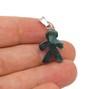 Moos Agate gingerbread cookies men crystal pendant from GemstoneGO featuring detailed mineral specimen with gingerbread shape design.
