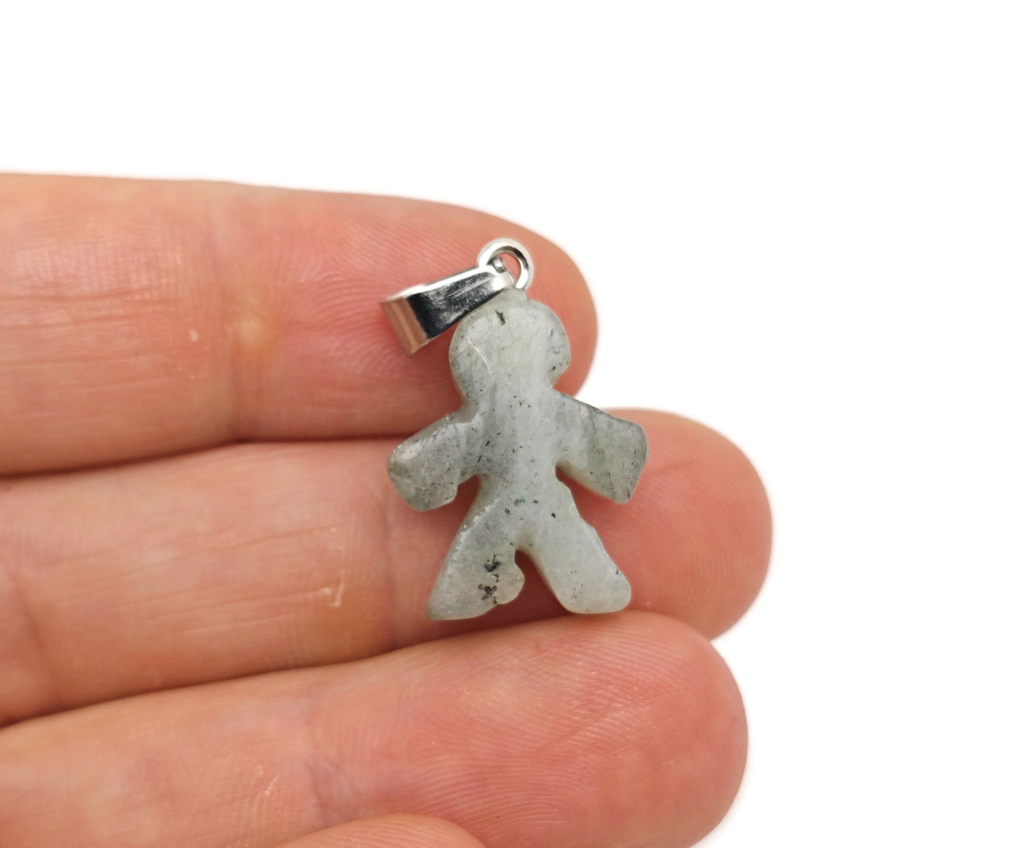 Labradorite Gingerbread Cookies Men Crystal Pendant - Mineral Specimens - NC1541