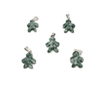 Green Jade gingerbread cookie-shaped crystal pendant featuring a green jade dot and detailed design, crafted by GemstoneGO.