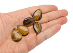 Dainty Tiger Eye crystal drop pendant for DIY jewelry making, featuring a polished oval gemstone on a silver bail.