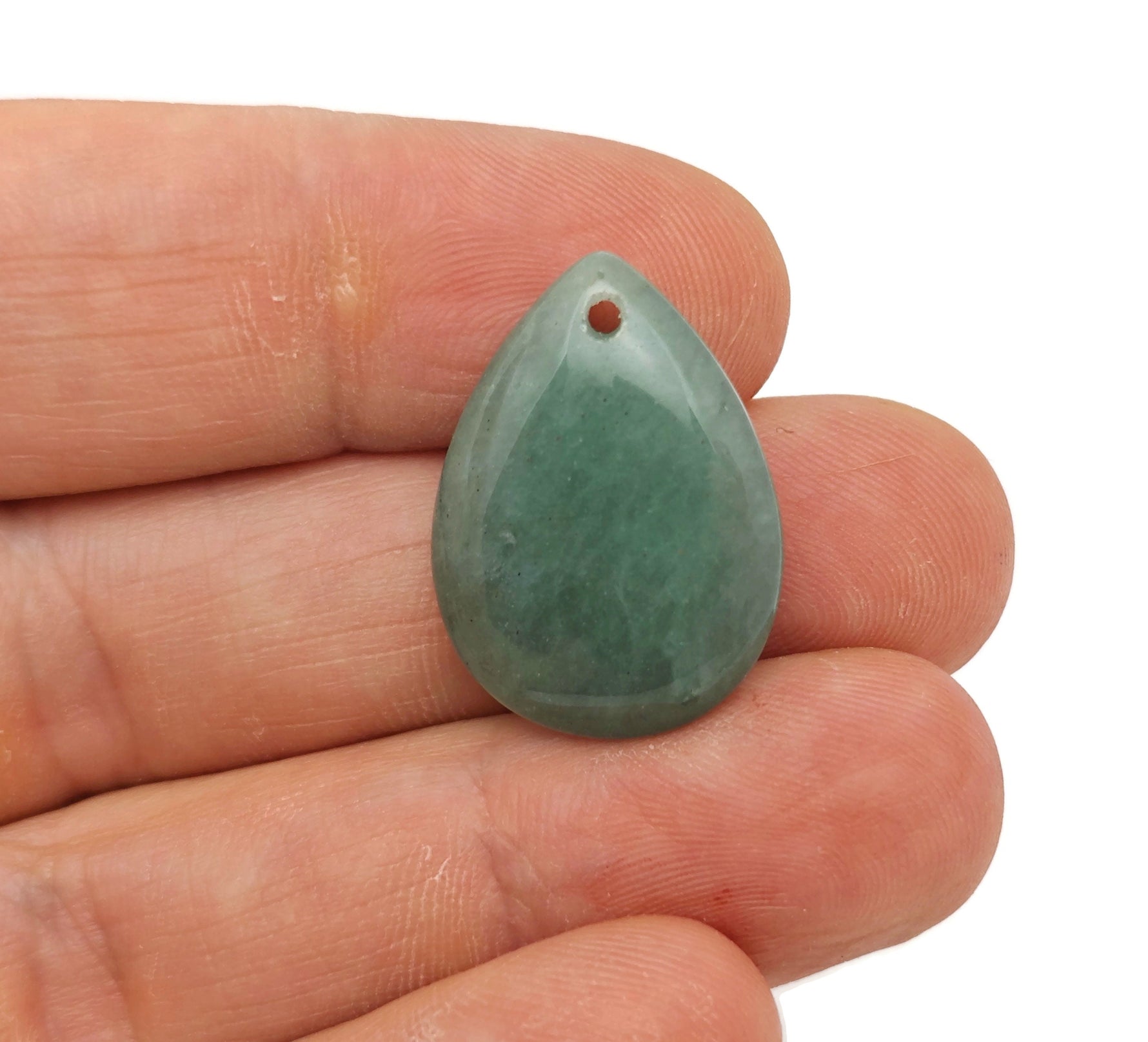 Aventurine dainty drop crystal pendant from GemstoneGO for DIY jewelry making, featuring a green aventurine stone on a delicate chain.