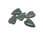 Heart-shaped moss agate pendant with a polished gemstone surface, showcasing natural green and brown earthy patterns.