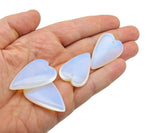 Opalite long heart-shaped love crystal pendant with healing gemstone, showcasing a smooth, translucent heart design.