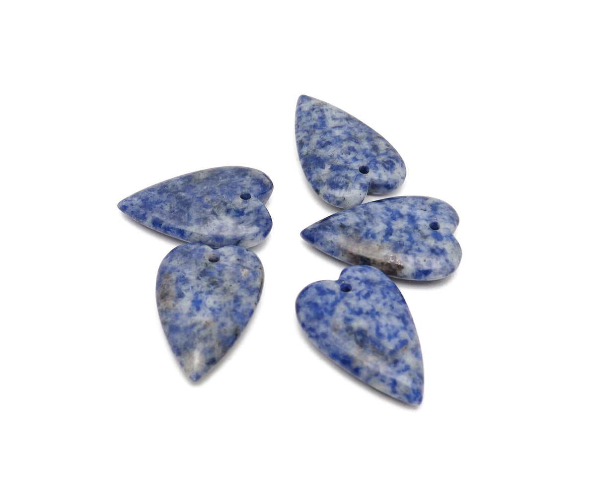 Blue Spot Jasper heart-shaped love crystal pendant with natural healing gemstone design by GemstoneGO.
